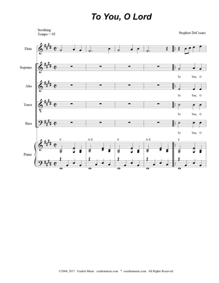 Book cover for To You, O Lord (Vocal Quartet - (SATB)