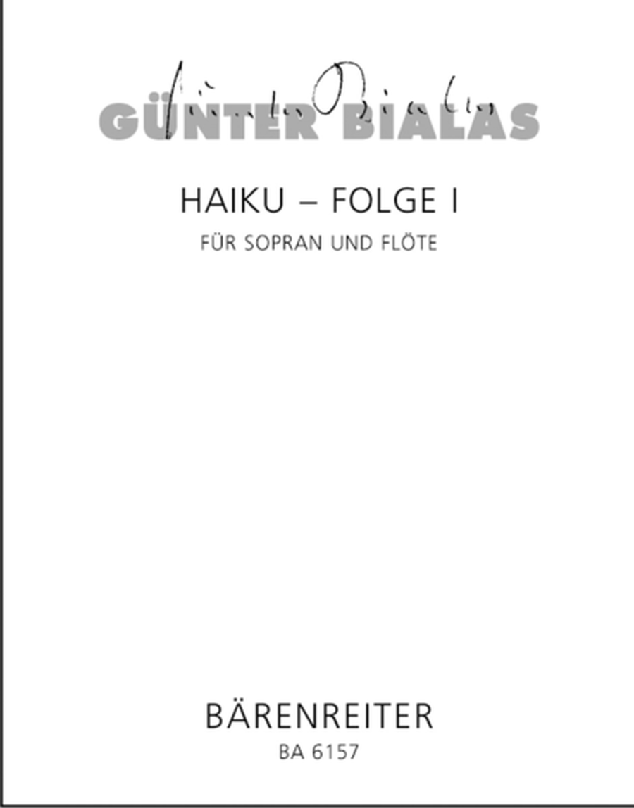 Haiku-Folge 1 for Soprano and Flute by Gunter Bialas Flute - Sheet Music