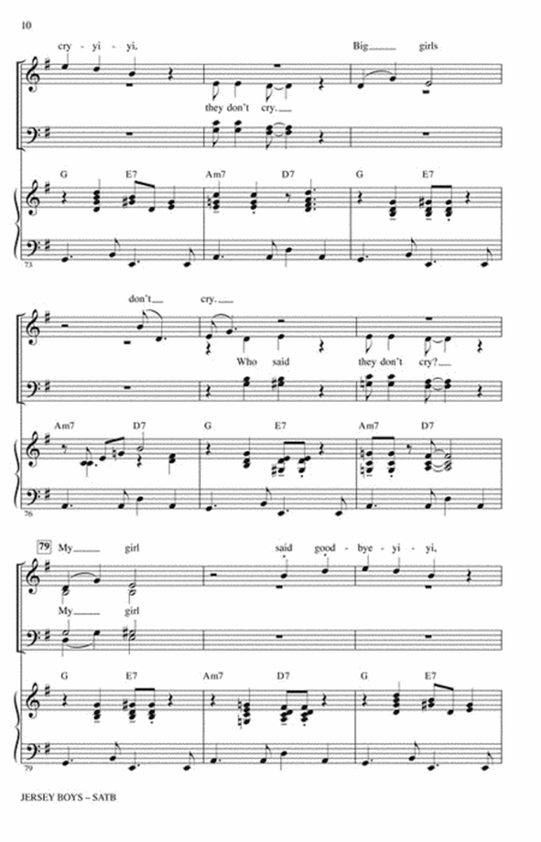 Jersey Boys (Medley) - Featuring Songs of Frankie Valli and The Four Seasons by Franki Valli & The Four Seasons Choir - Sheet Music