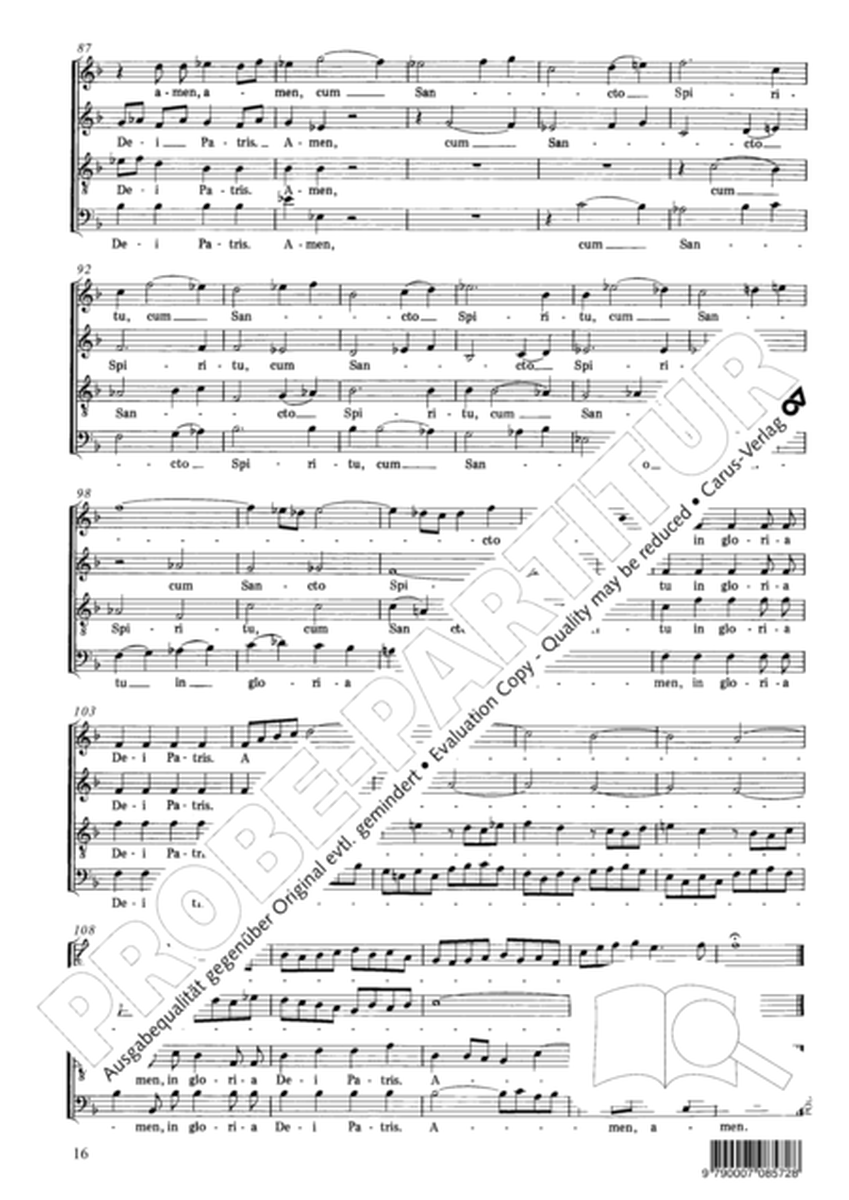 Mass in F major by Johann Sebastian Bach 4-Part - Sheet Music