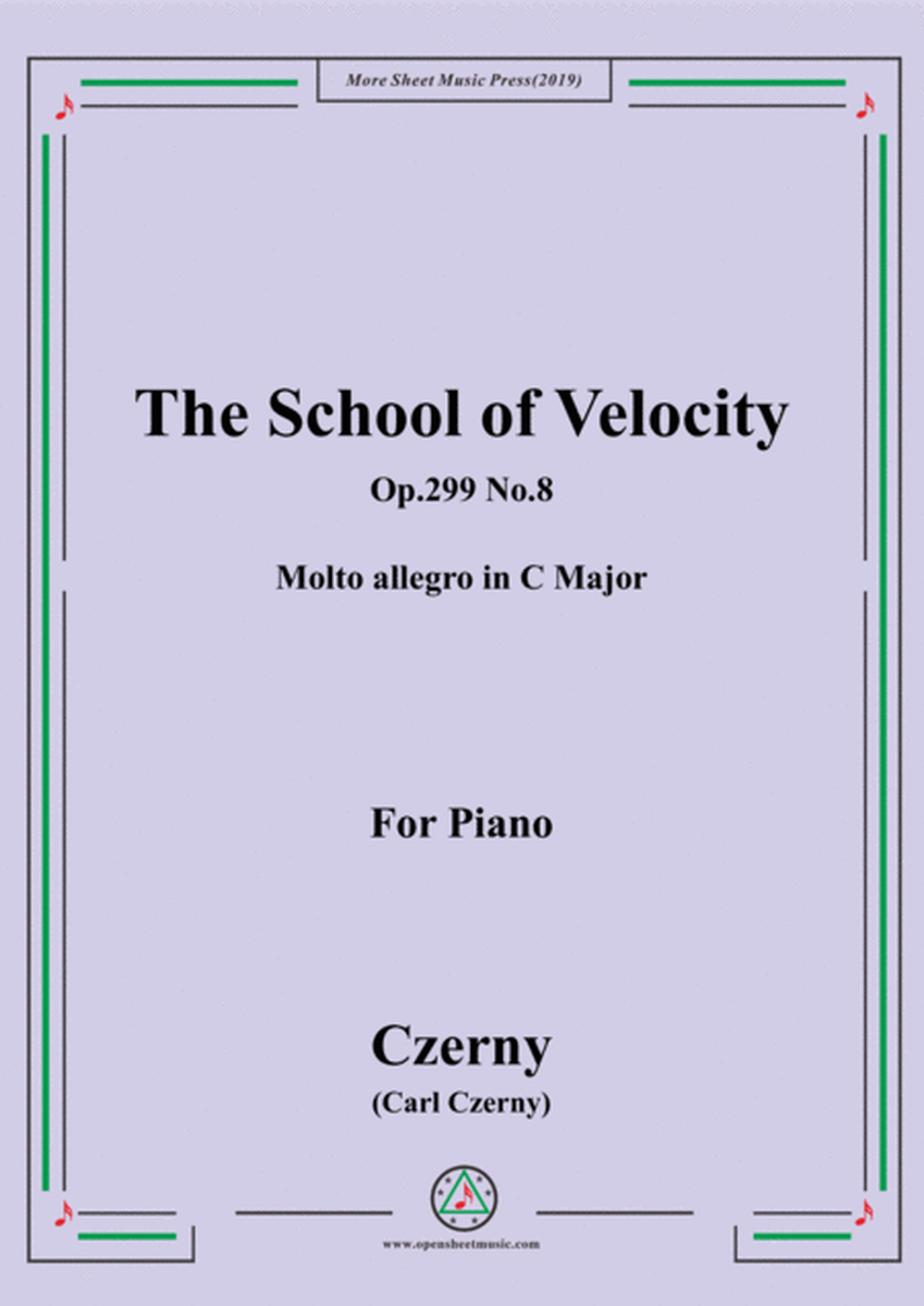 Czerny-The School of Velocity,Op.299 No.8,Molto allegro in C Major,for Piano image number null