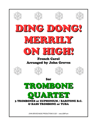 Book cover for Ding Dong! Merrily on High! - Trombone Quartet