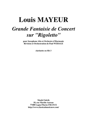 Louis Mayeur: Grande Fantaisie de Concert sur Rigoletto (de Verdi) for alto saxophone and concert b