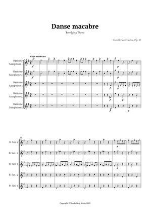 Book cover for Danse Macabre by Camille Saint-Saens for Baritone Sax Quintet