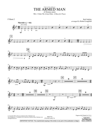 Book cover for The Armed Man (from A Mass for Peace) (arr. Robert Longfield) - F Horn 2