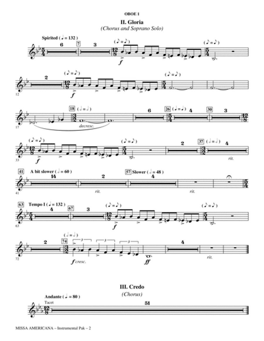 Missa Americana - Oboe 1