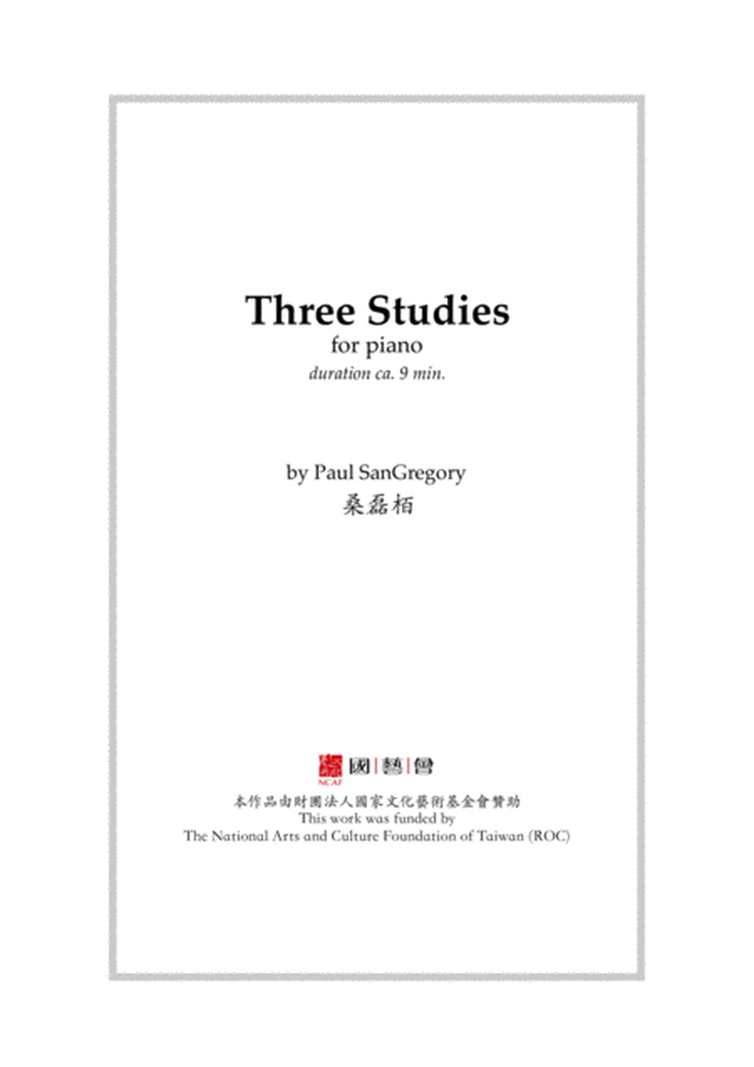 Three Studies (for solo piano) Piano Method - Digital Sheet Music