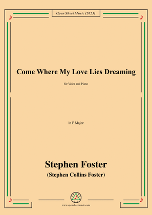 Book cover for S. Foster-Come Where My Love Lies Dreaming,in F Major