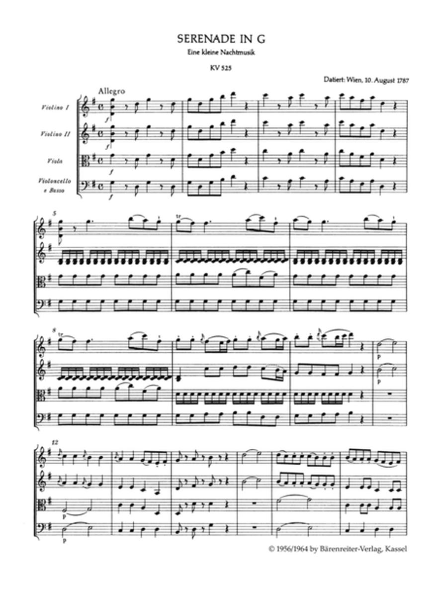 Eine kleine Nachtmusik for Strings and Winds G major KV 525
