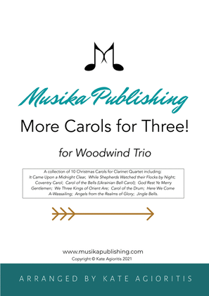 Book cover for More Carols for Three - Woodwind Trio
