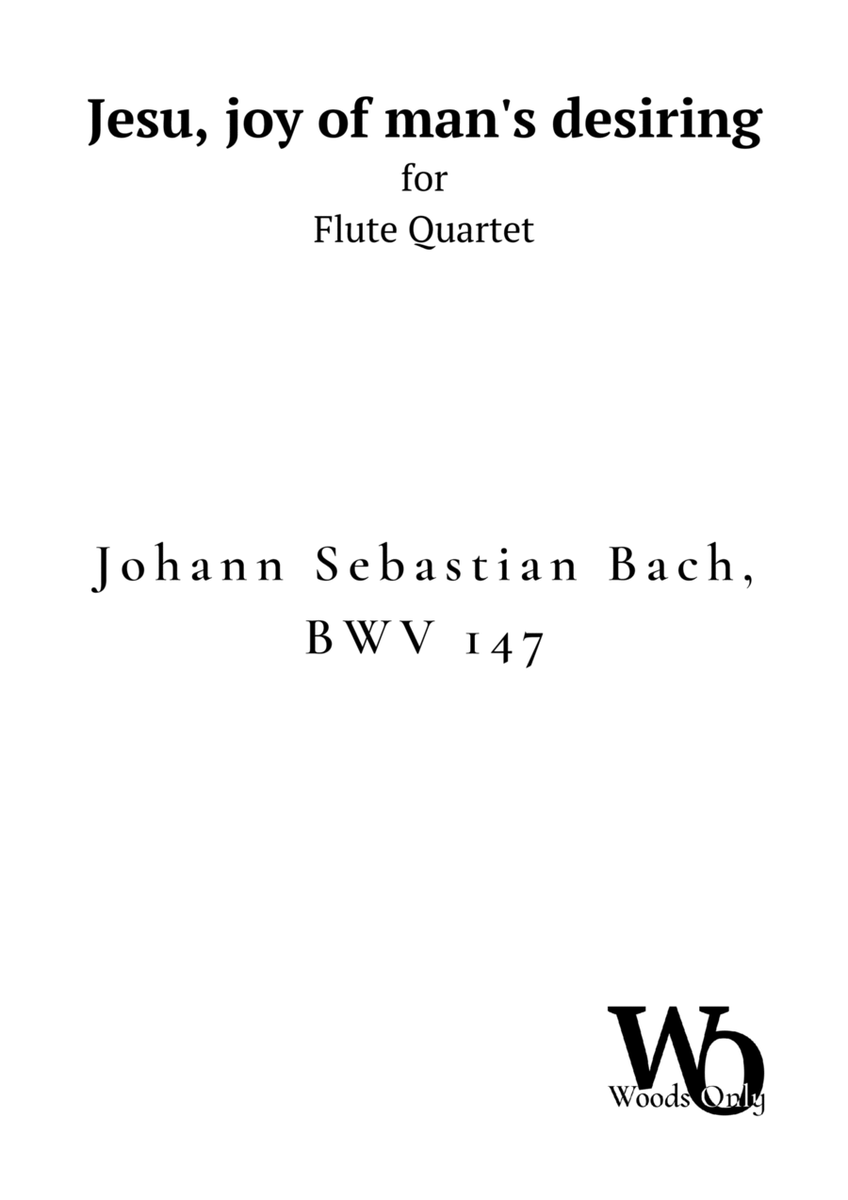 Jesu, joy of man's desiring by Bach for Flute Quartet image number null
