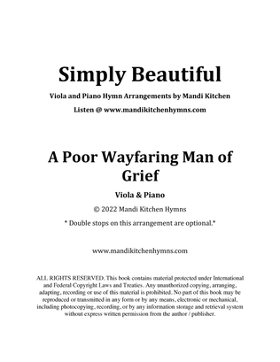 Book cover for A Poor Wayfaring Man of Grief Viola Duet