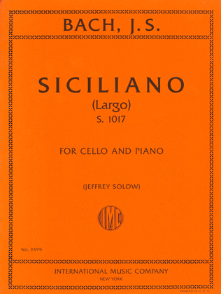 Book cover for Siciliano (Largo), S. 1017