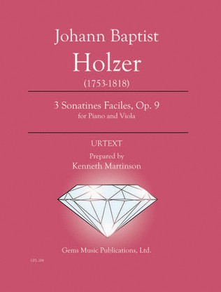 Book cover for 3 Sonatines Faciles, Op. 9 for Piano and Viola