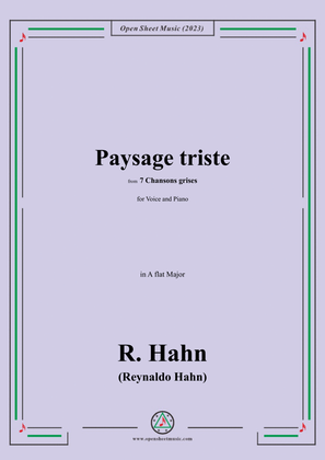 R. Hahn-Paysage triste,from '7 Chansons grises',in A flat Major