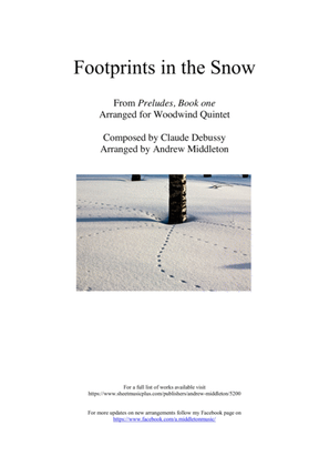 Book cover for Footprints in the Snow arranged for Woodwind Quintet