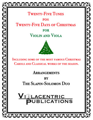Book cover for Twenty-Five Tunes for Twenty-Five Days of Christmas (for violin and viola)