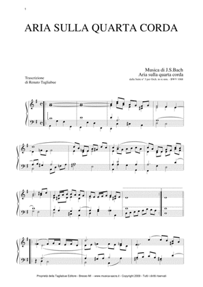 Book cover for AIR ON G STRING - BWV 1068 - Arr. for Organ/Piano