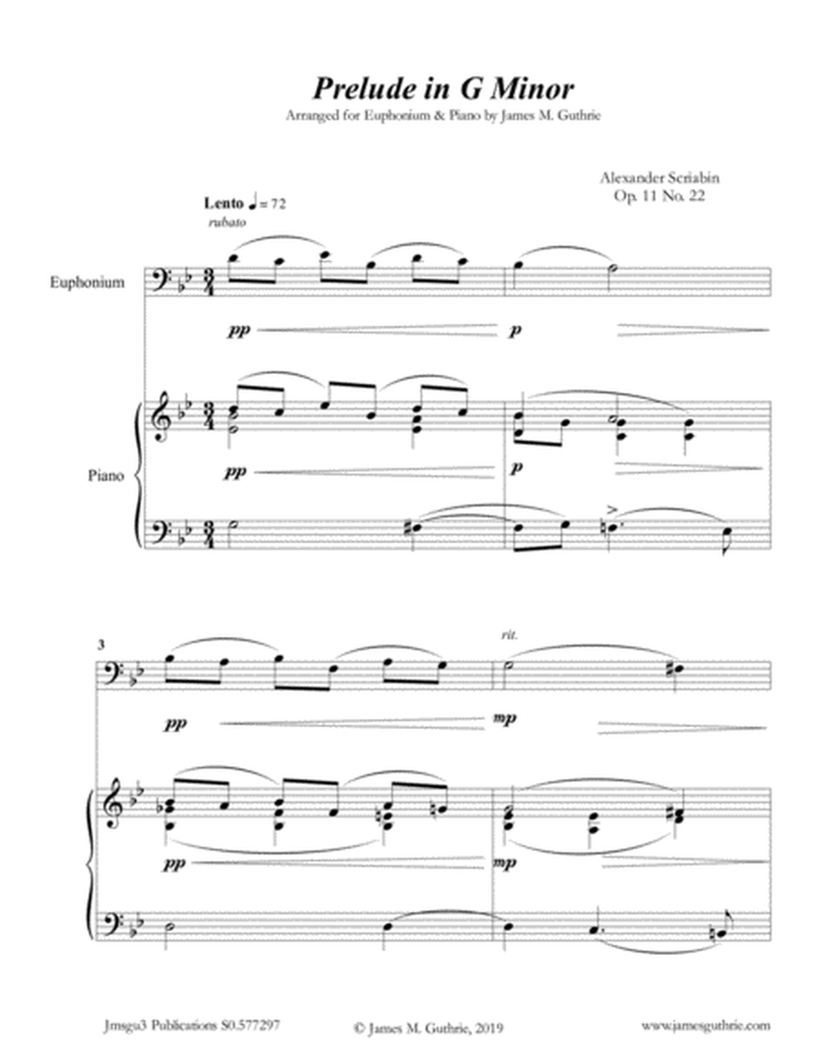 Scriabin: Prelude in G Minor for Euphonium & Piano image number null