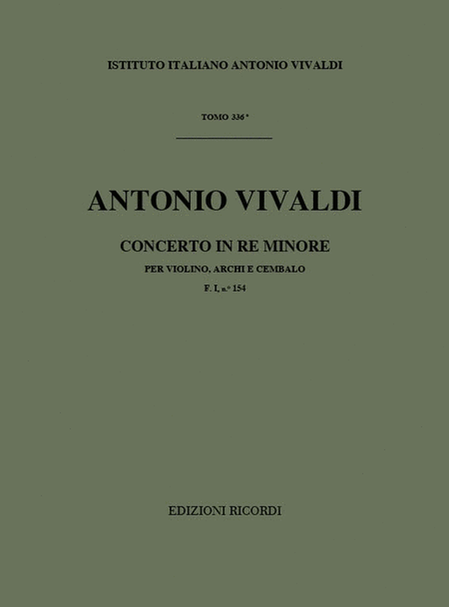Concerto Per Violino, Archi E BC: In Re Min Rv 241