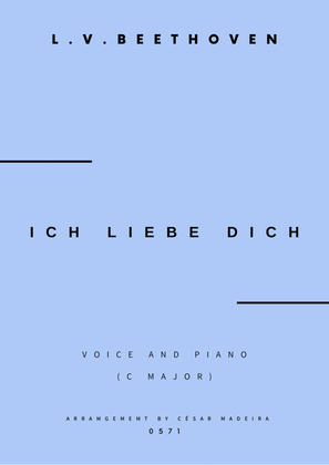 Book cover for Ich Liebe Dich - Voice and Piano - C Major (Full Score and Parts)