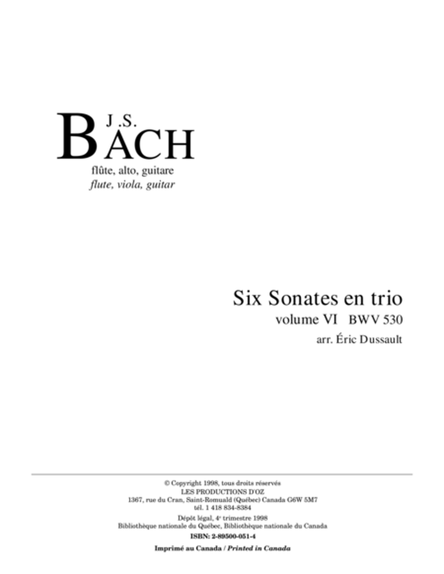 Six sonates en trio, vol. VI, BWV 530