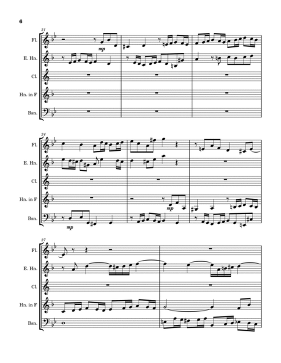 Prelude and Fugue XVI from The Well Tempered Clavier Book 1 (arranged for woodwind quintet) image number null