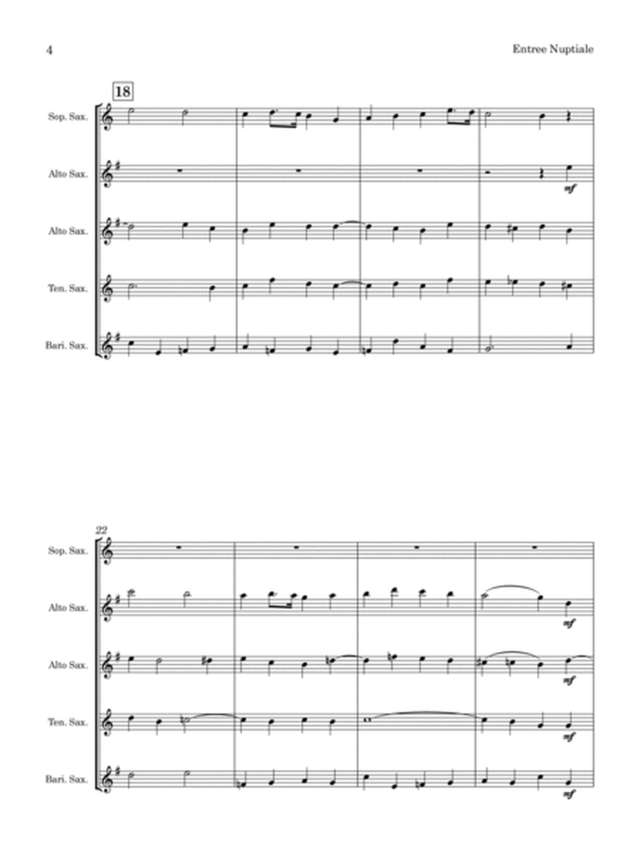 Entrée Nuptiale (by Henry Smith, arr. for Saxophone Quintet) image number null