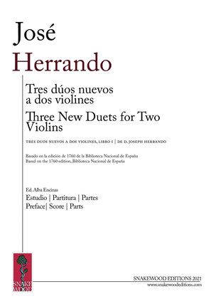 Book cover for José Herrando. Tres dúos nuevos a dos violines (PDF)