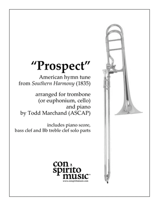 "Prospect" American hymn tune - trombone (euphonium, cello), piano