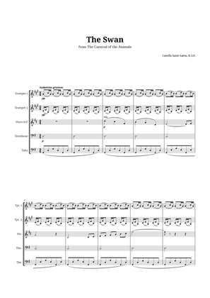Book cover for The Swan by Saint-Saëns for Brass Quintet