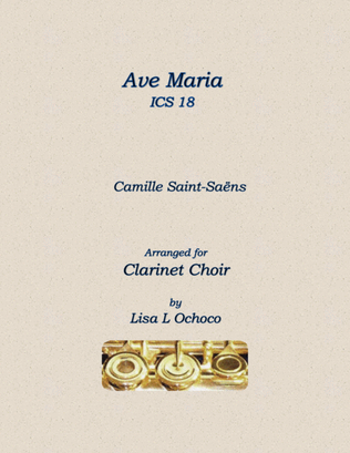 Book cover for Ave Maria ICS 18 for Clarinet Choir