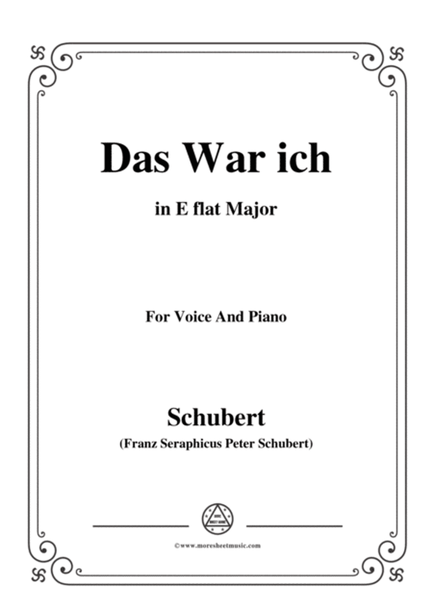 Schubert-Das War ich,in E flat Major,for Voice&Piano image number null