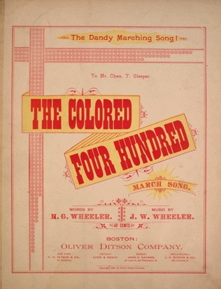 Book cover for The Colored Four Hundred. March Song