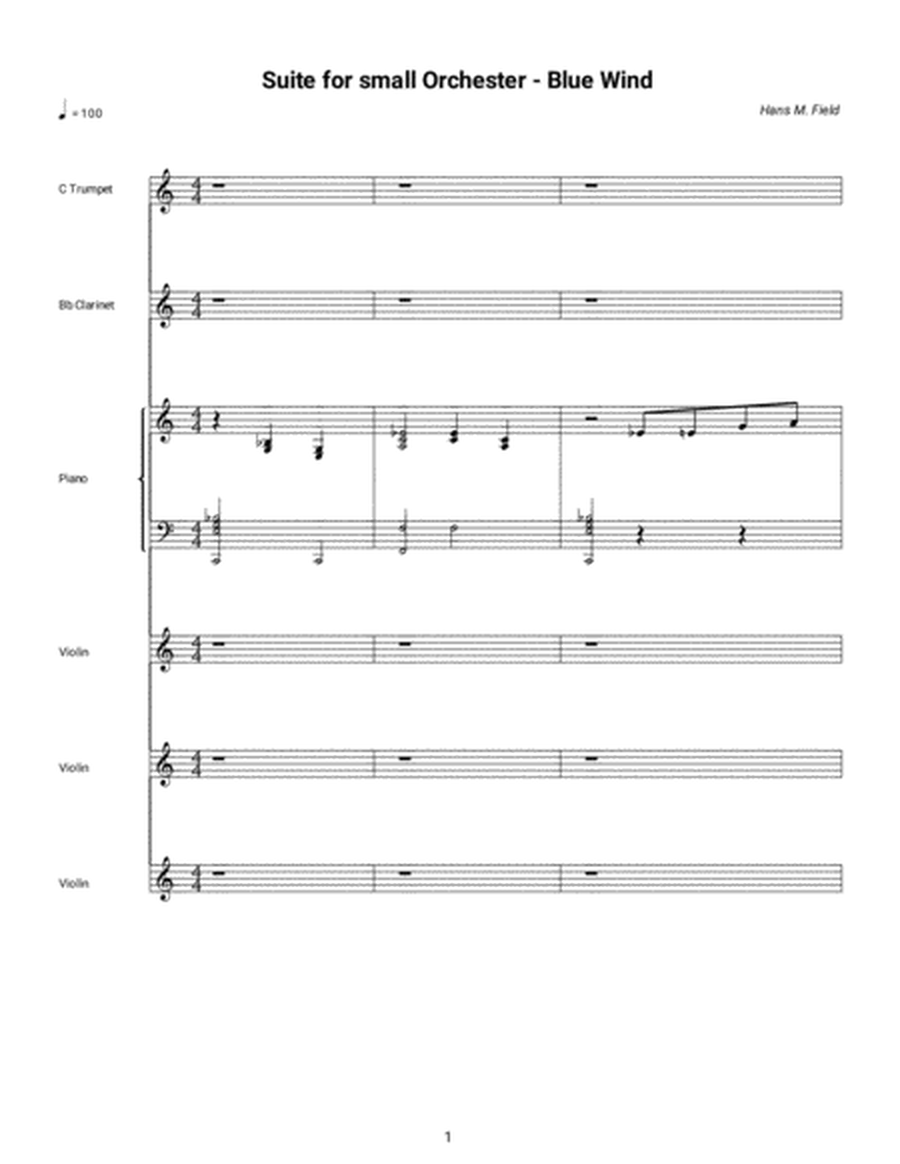 Suite for Small Orchestra - Blue Wind (Full Score)