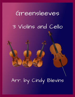 Book cover for Greensleeves, for Three Violins and Cello