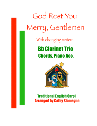 Book cover for God Rest You Merry, Gentlemen (Bb Clarinet Trio, Chords, Piano Acc.)