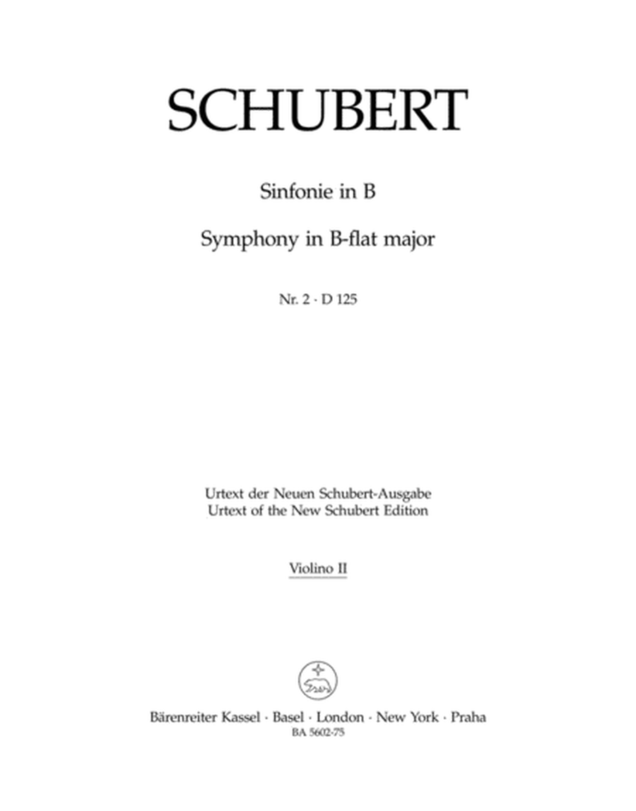 Symphony, No. 2 B flat major D 125