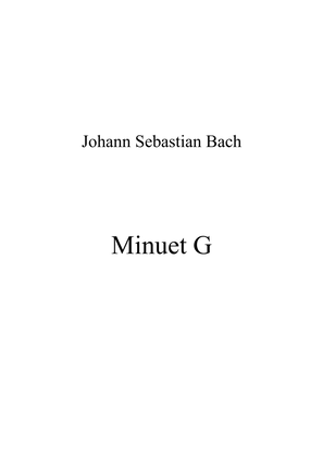 Book cover for Johann Sebastian Bach - Minuet G