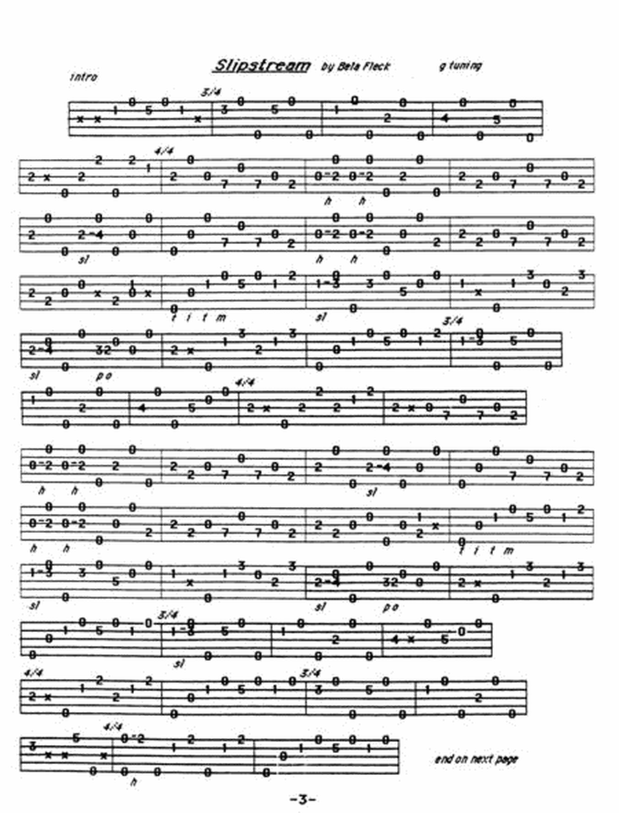 Banjo Tab From Bela Fleck's Drive Album