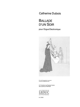 Book cover for Dubois C. Ballade D'un Soir Electric Organ Book