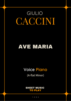 Book cover for Caccini - Ave Maria - Voice and Piano - Ab Minor (Full Score and Parts)