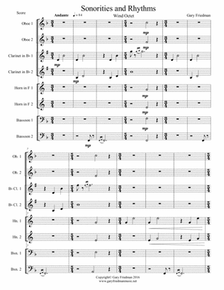 Book cover for Sonorities and Rhythms (wind octet)