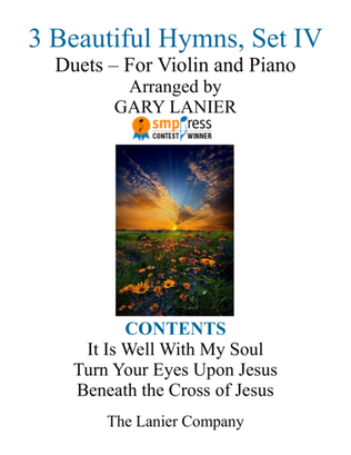 Book cover for Gary Lanier: 3 BEAUTIFUL HYMNS, Set IV (Duets for Violin & Piano)
