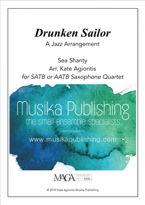 Book cover for Drunken Sailor - for Saxophone Quartet