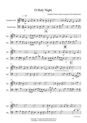 O Holy Night for Trumpet and Double Bass Duet