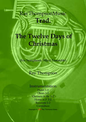 Book cover for The Twelve Days of Christmas - symphonic wind dectet/bass