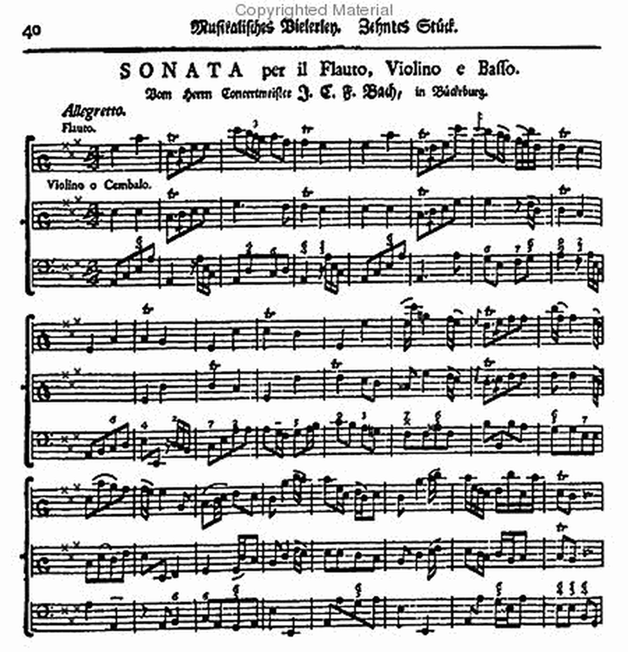 Sonata for flute, violin and bass