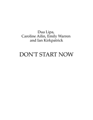 Book cover for Don't Start Now