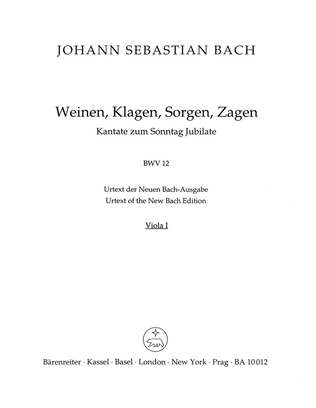 Book cover for Weeping, crying, sorrow, sighing, BWV 12